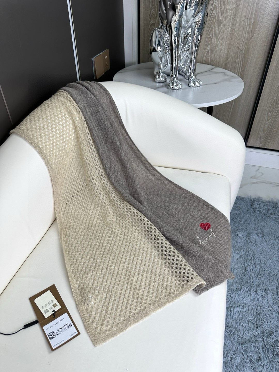 [TOP] BURBERRY Knitted Jacquard Hollow Scarf 70x190cm - 3 Color