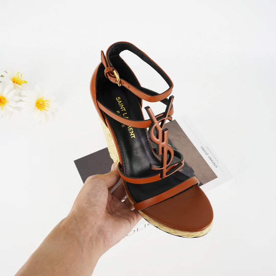 [TOP] Yves Saint Laurent YSL High Heel Pumps - Brown