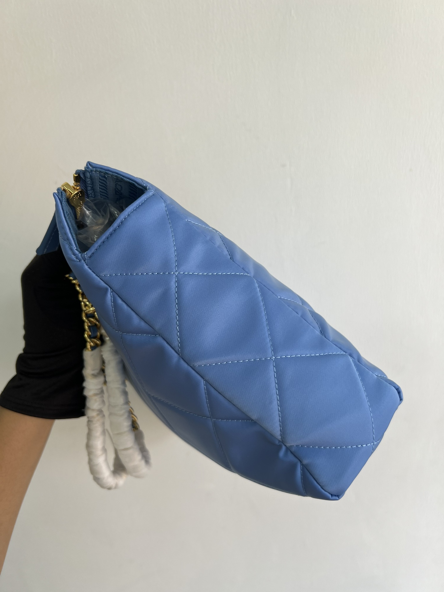 [TOP] PRADA Middle Chain Rhombus Bag 25*24*5CM - Blue