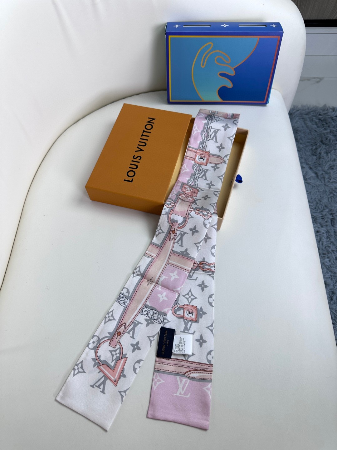 [TOP] Louis Vuitton LV Monogram Ribbon Scarf 120x8cm - 3 Color