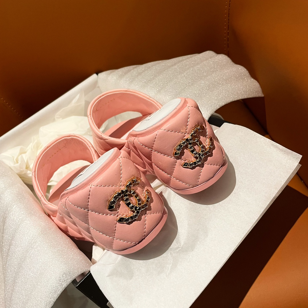 [TOP] CHANEL 7.5cm High Heel Wedge Slippers - 4 Color