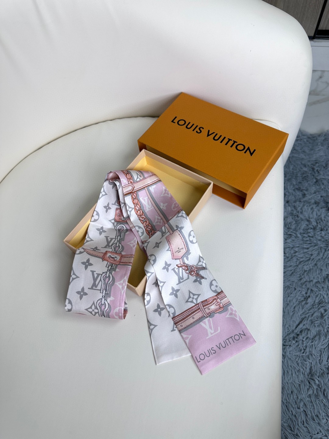 [TOP] Louis Vuitton LV Monogram Ribbon Scarf 120x8cm - 3 Color - 711 Luxury