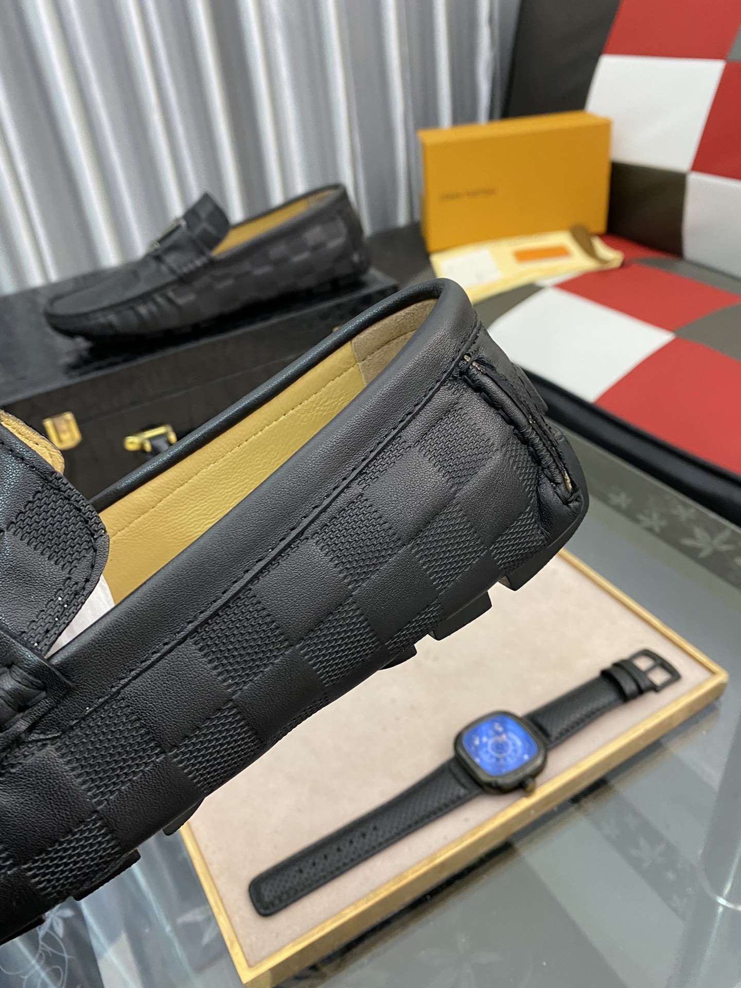 [TOP] Louis Vuitton LV  Men's Leather Shoes - Black