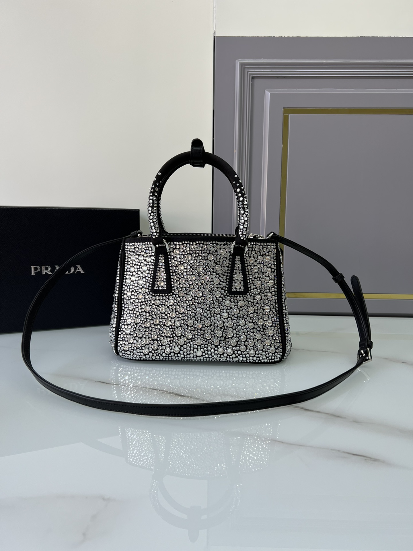 [TOP] PRADA Galleria Bag Gypsophila Mini 20x14.5x9.5cm/24.5x16.5x11cm - 6 Colour