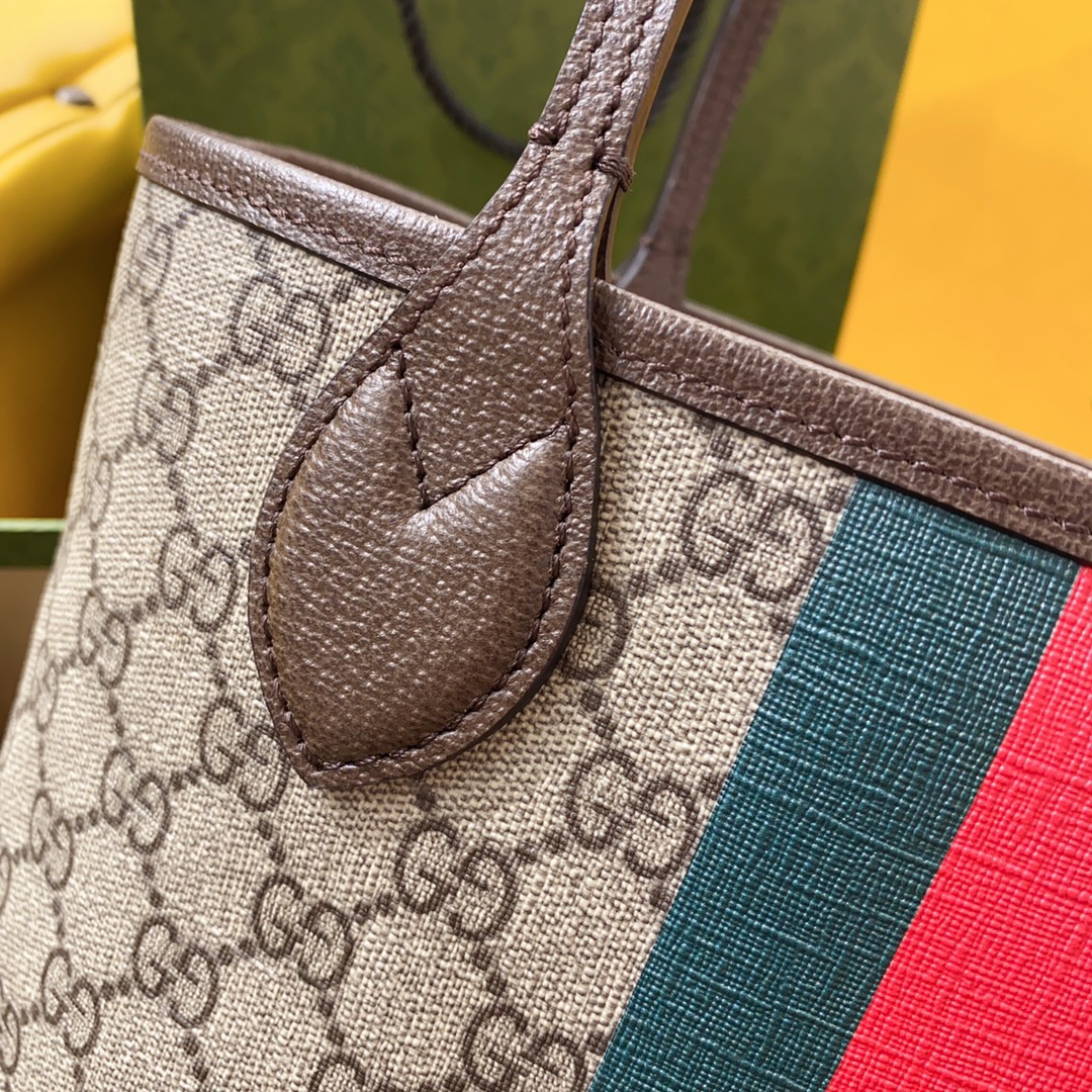 [TOP] GUCCI Ophidia  Monogram Tote Bag 25 x 22 x 12 cm-Brown