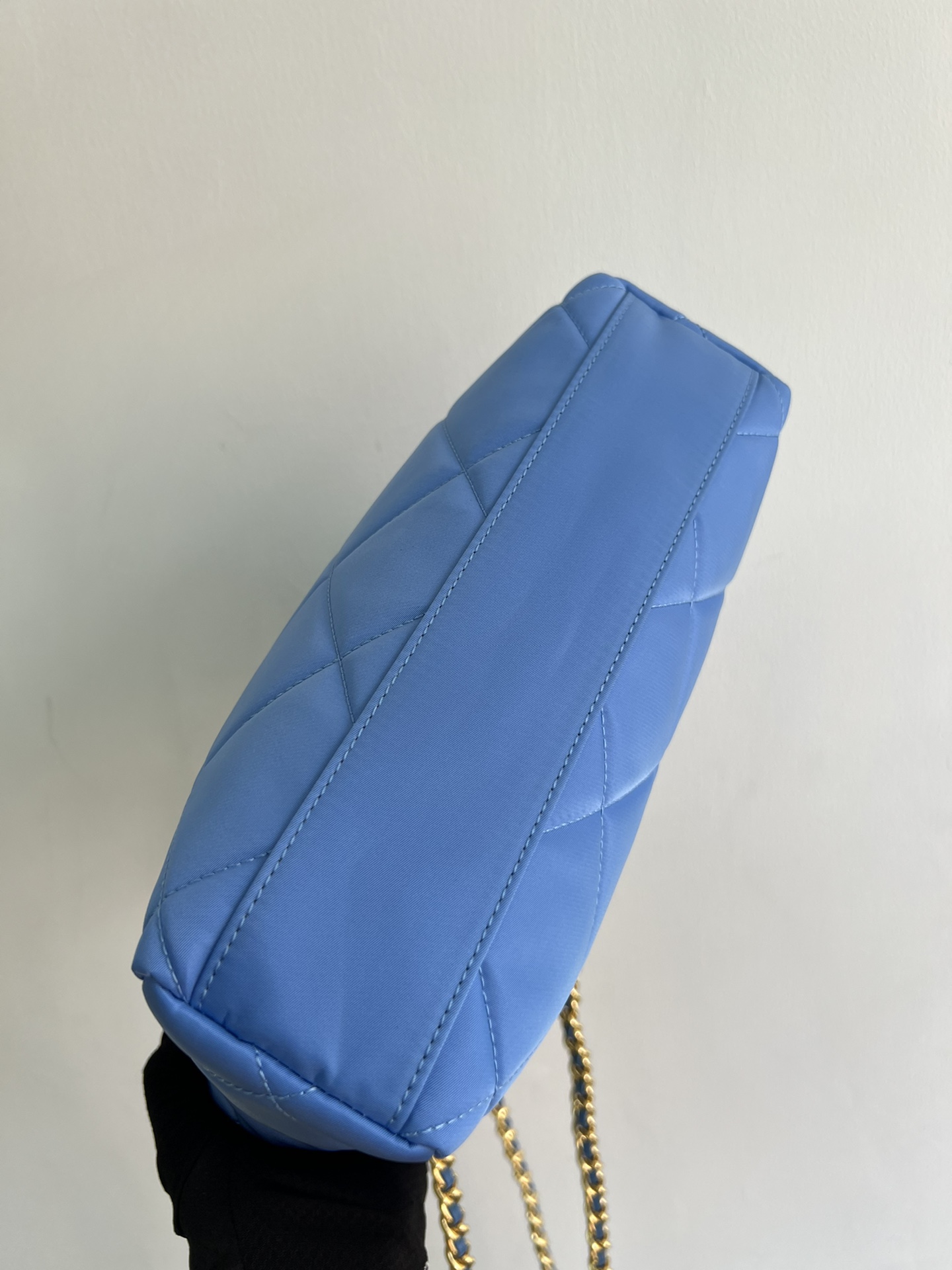 [TOP] PRADA Middle Chain Rhombus Bag 25*24*5CM - Blue