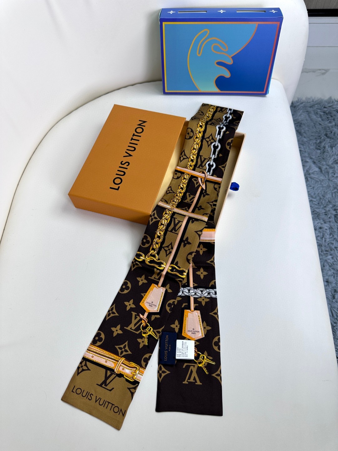 [TOP] Louis Vuitton LV Monogram Ribbon Scarf 120x8cm - 3 Color - 711 Luxury