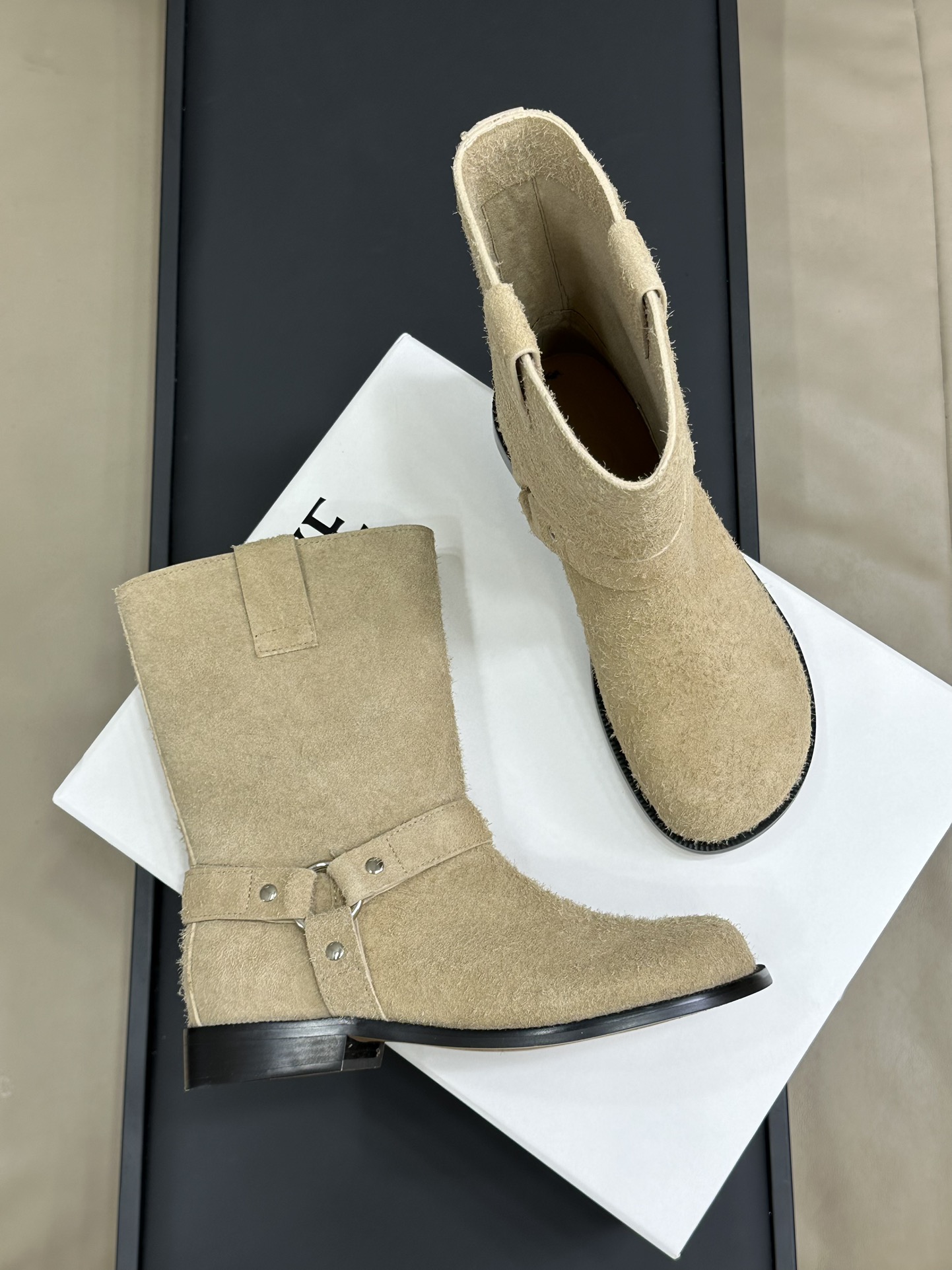 [TOP] LOEWE Campo Biker boot in Brushed Suede/Leather - 2 Color