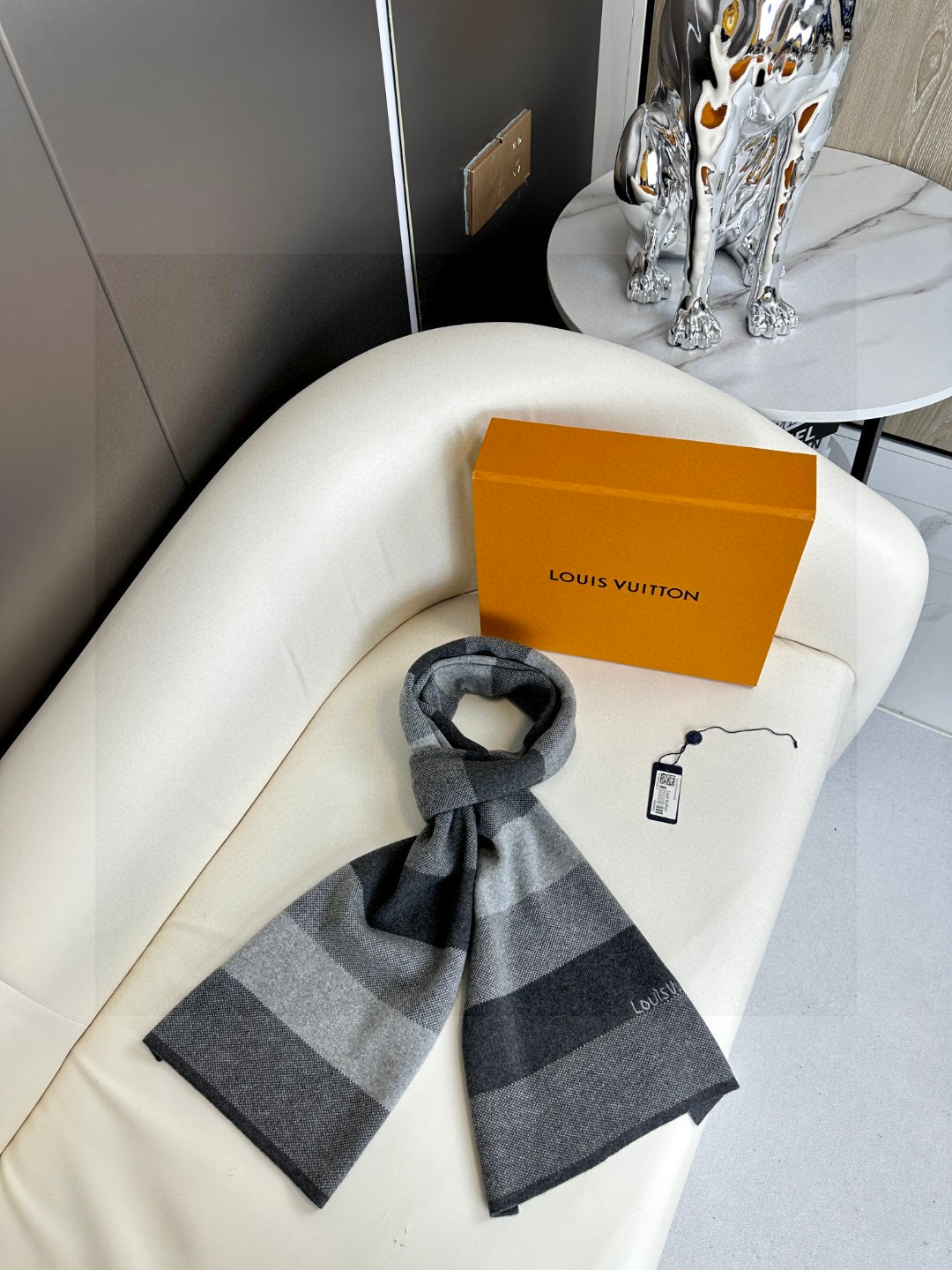 [TOP] Louis Vuitton LV Knitted Cashmere Classic Stripe Woven Scarf 32x180cm - 3 Color