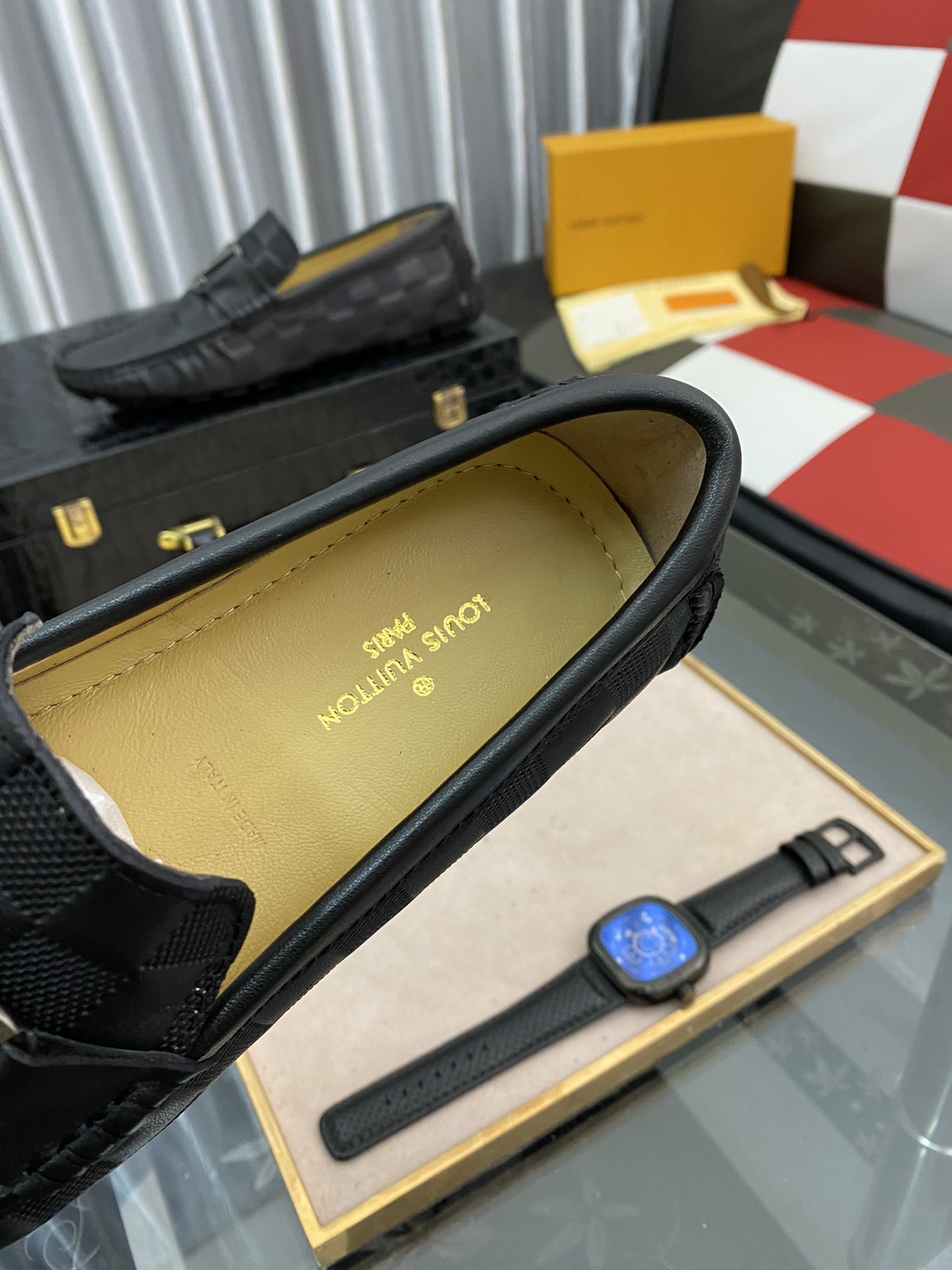 [TOP] Louis Vuitton LV  Men's Leather Shoes - Black