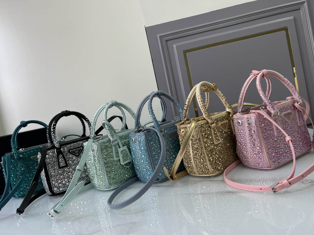 [TOP] PRADA Galleria Bag Gypsophila Mini 20x14.5x9.5cm/24.5x16.5x11cm - 6 Colour