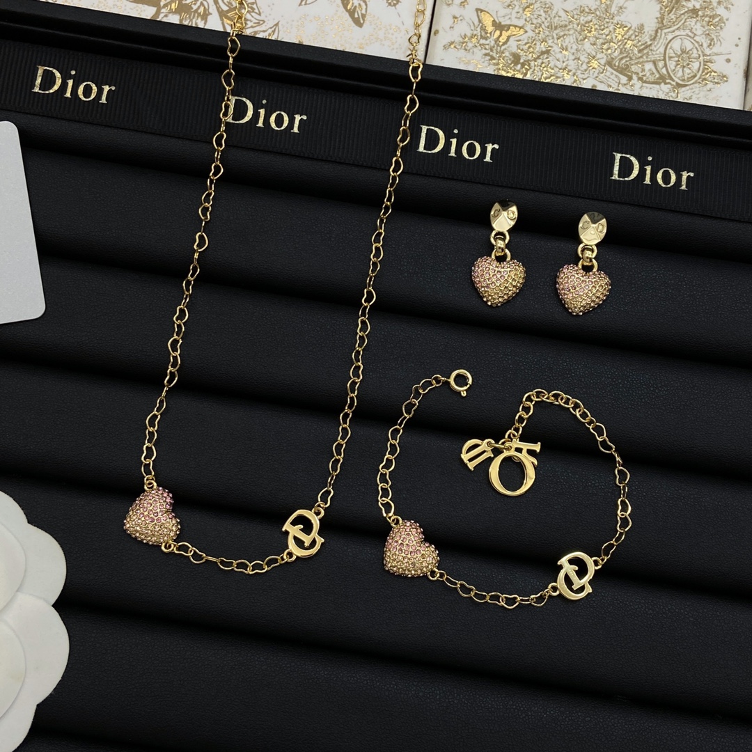 [TOP] Christian Dior Love Bracelet + Necklace - Gold