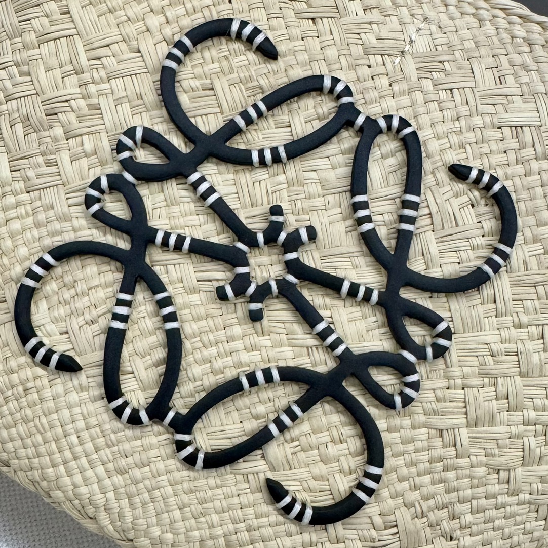 [TOP] LOEWE Anagram Basket Bag in Iraca Palm and Calfskin 34*13*16.5CM - 2 Colour