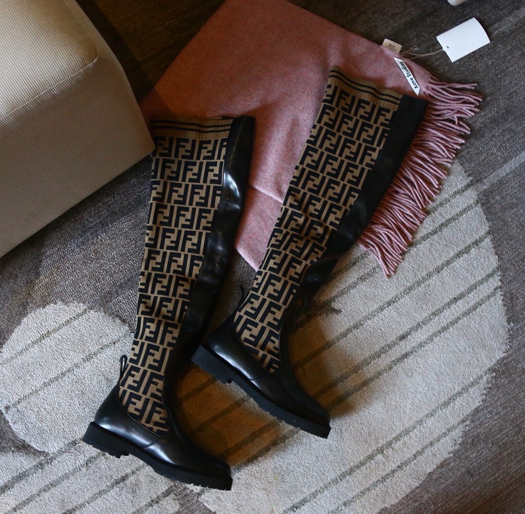 [TOP] FENDI FF Knitted Over-the-knee Boots - 3 Color