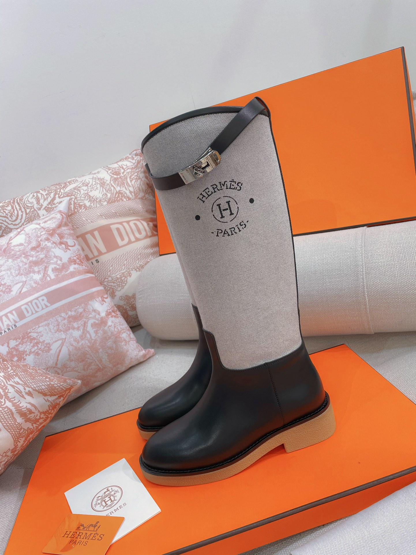 [TOP] HERMES Kelly Bottes Jumping - Black