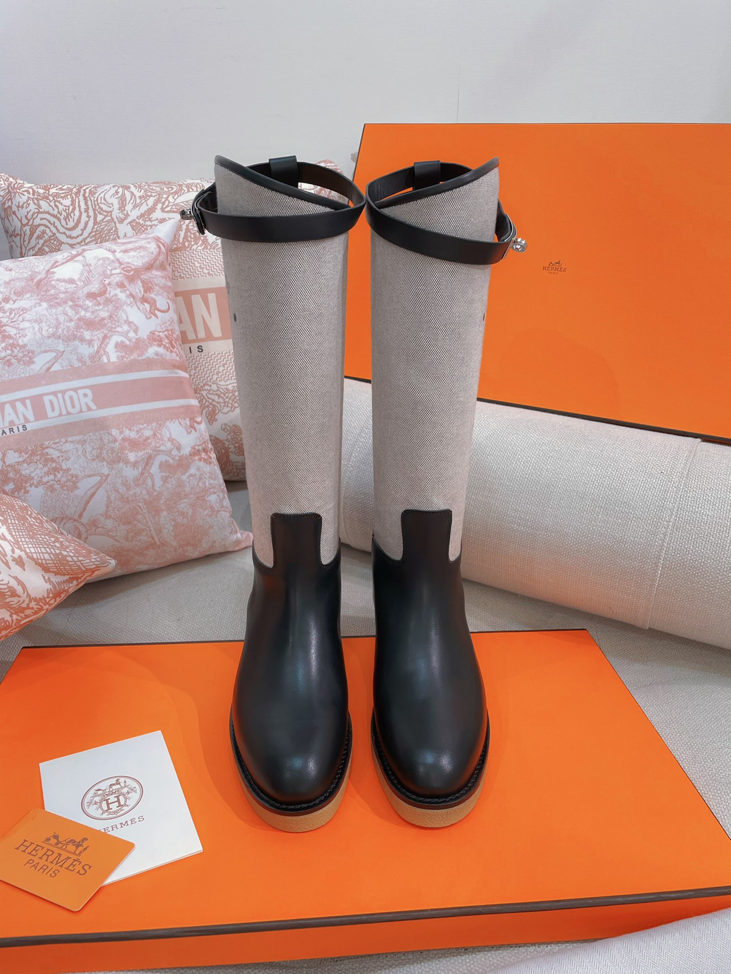 [TOP] HERMES Kelly Bottes Jumping - Black