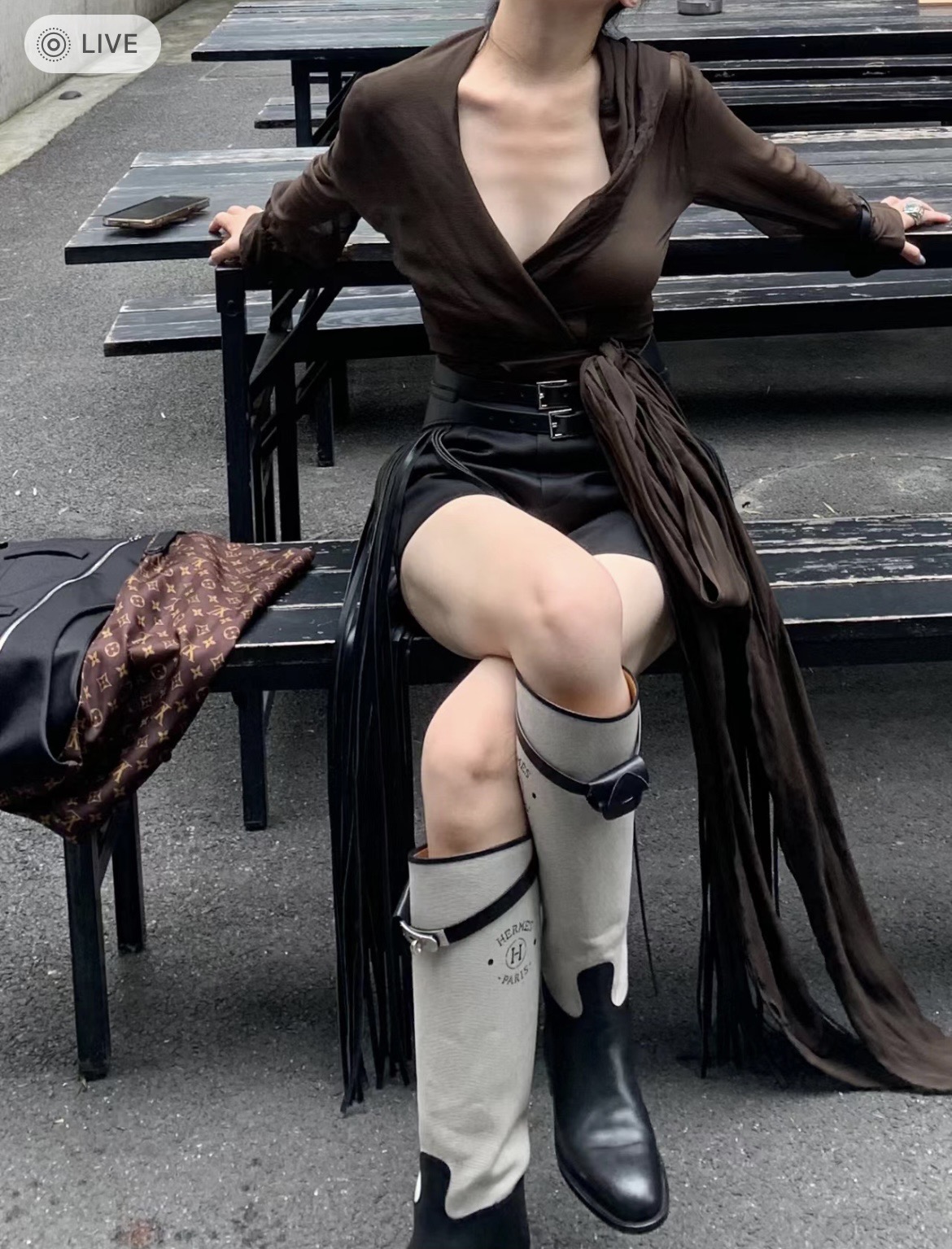 [TOP] HERMES Kelly Bottes Jumping - Black