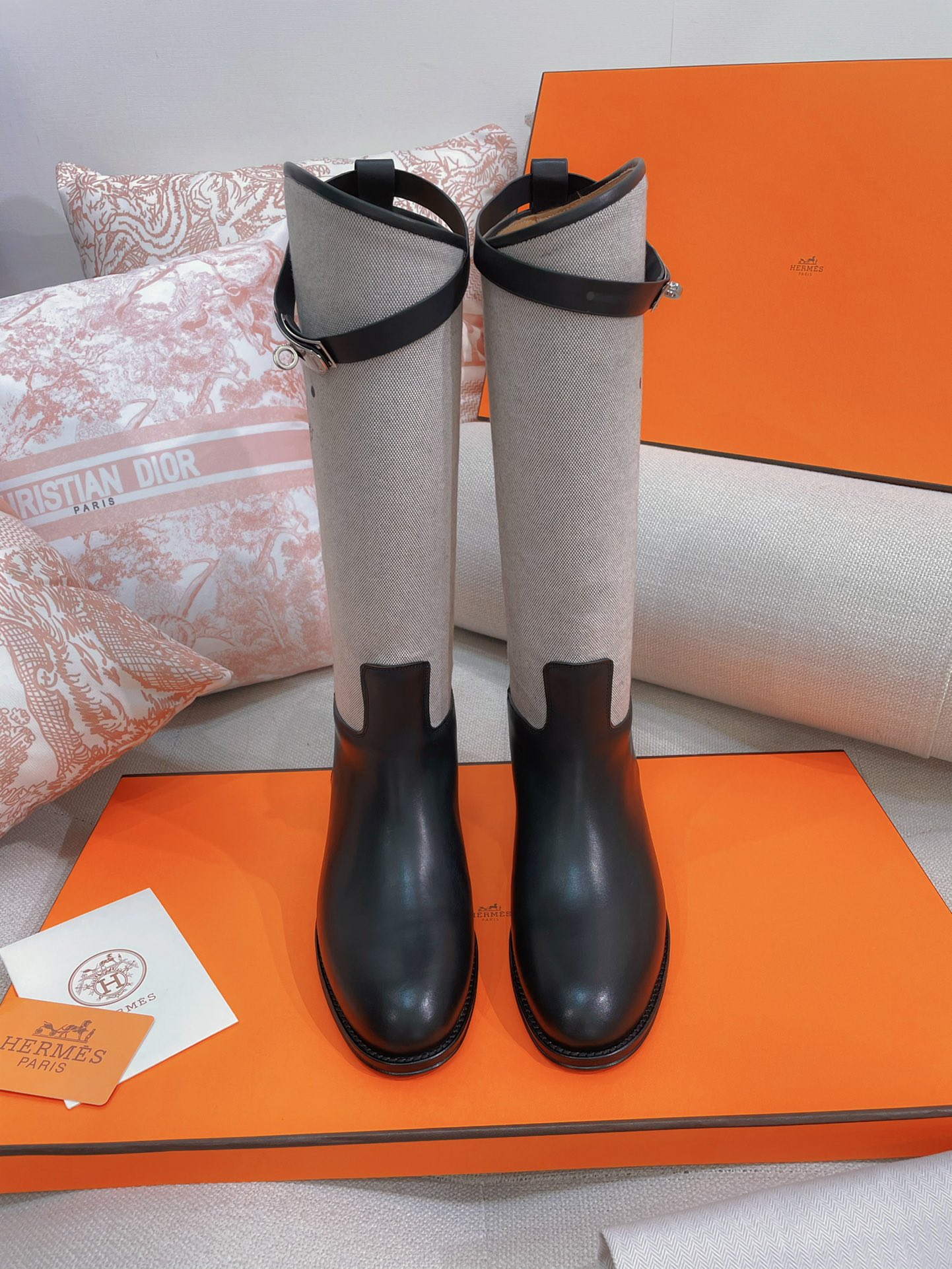 [TOP] HERMES Kelly Bottes Jumping - Black