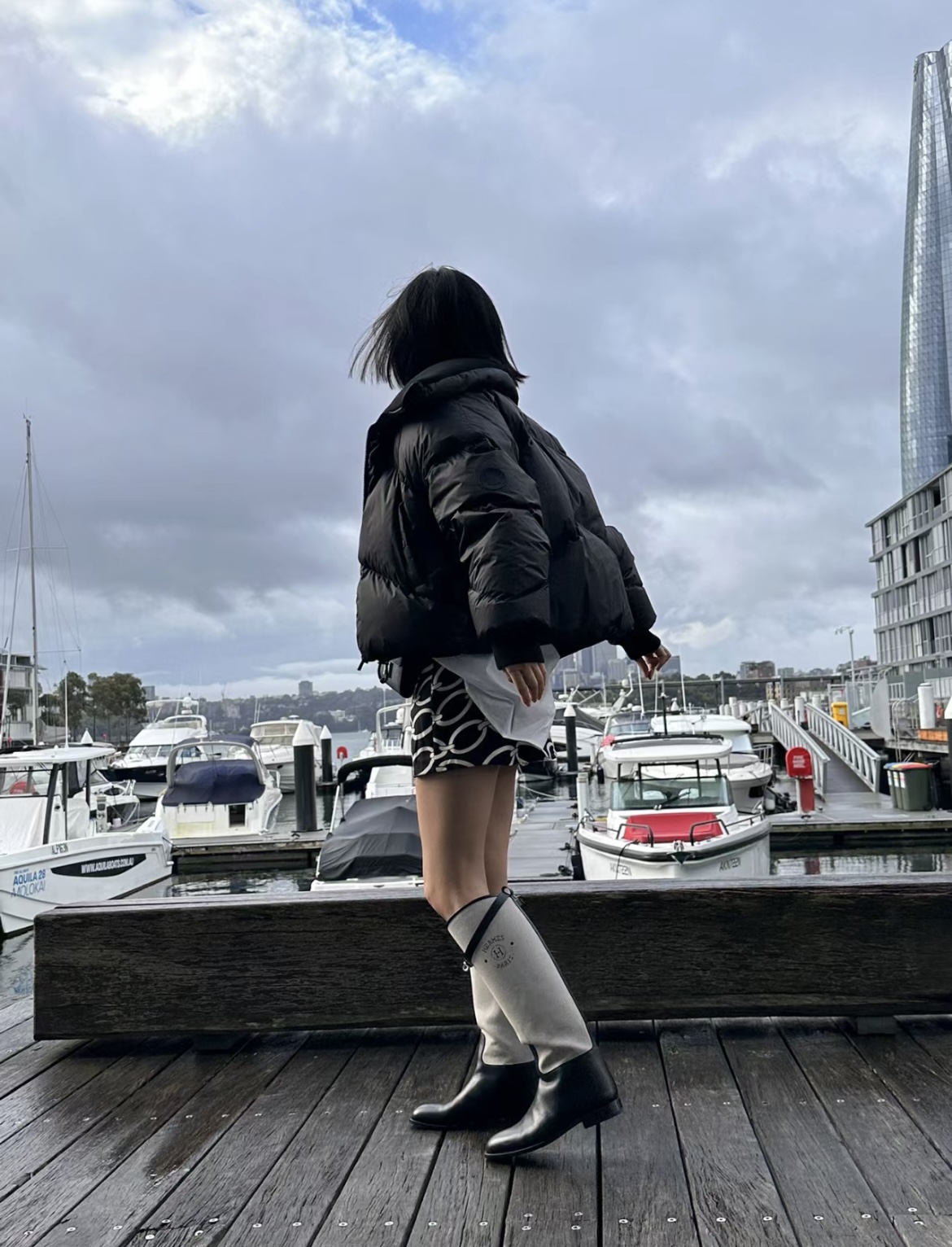 [TOP] HERMES Kelly Bottes Jumping - Black