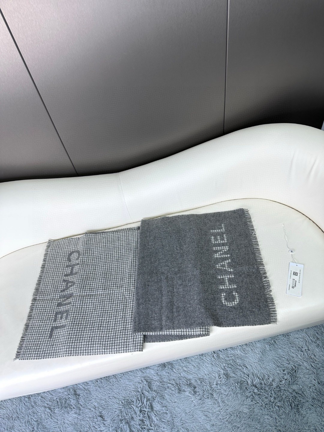 [TOP] Chanel Scarf with Houndstooth Color Matching 45×185 cm - 3 Colors