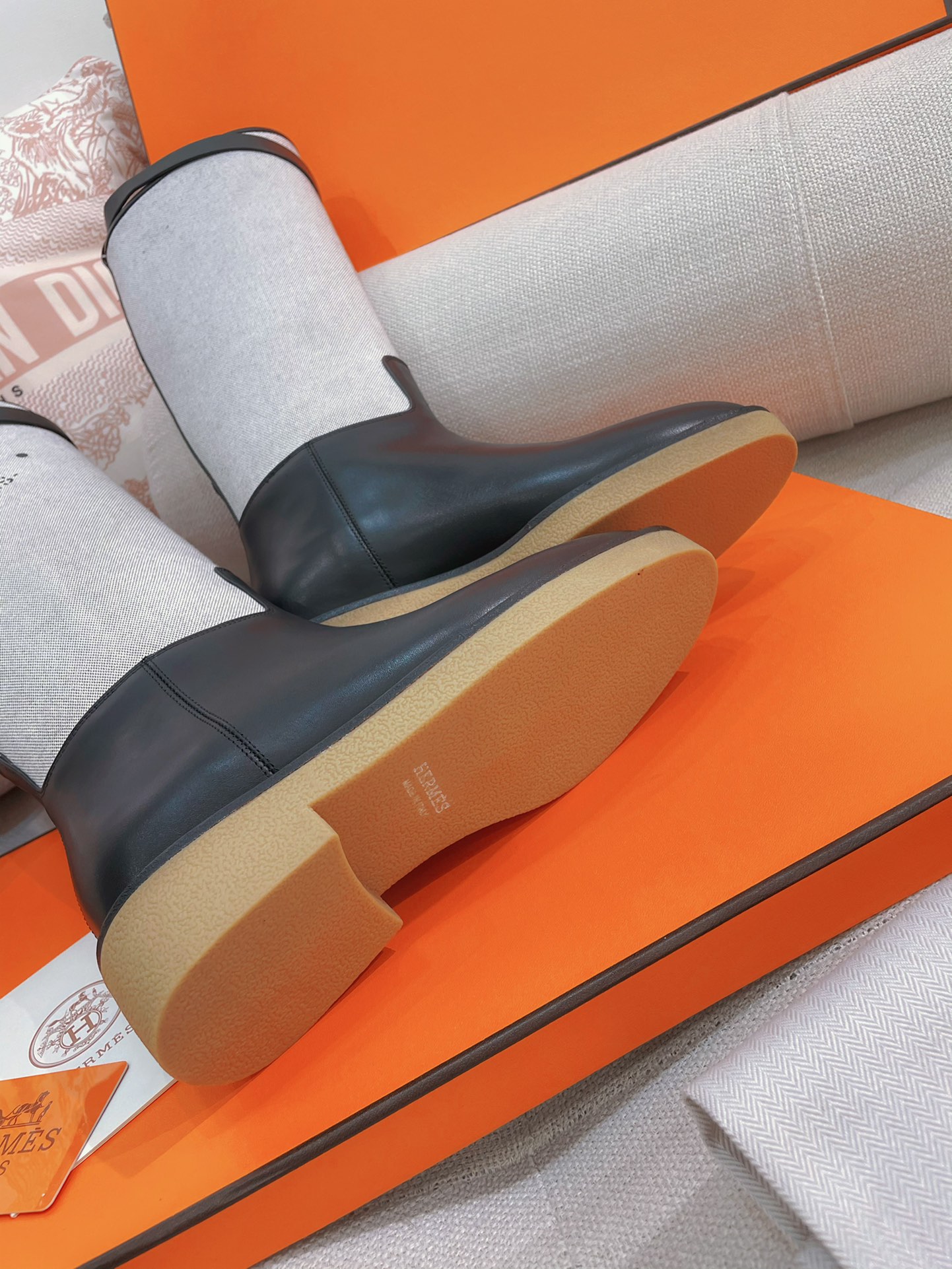 [TOP] HERMES Kelly Bottes Jumping - Black