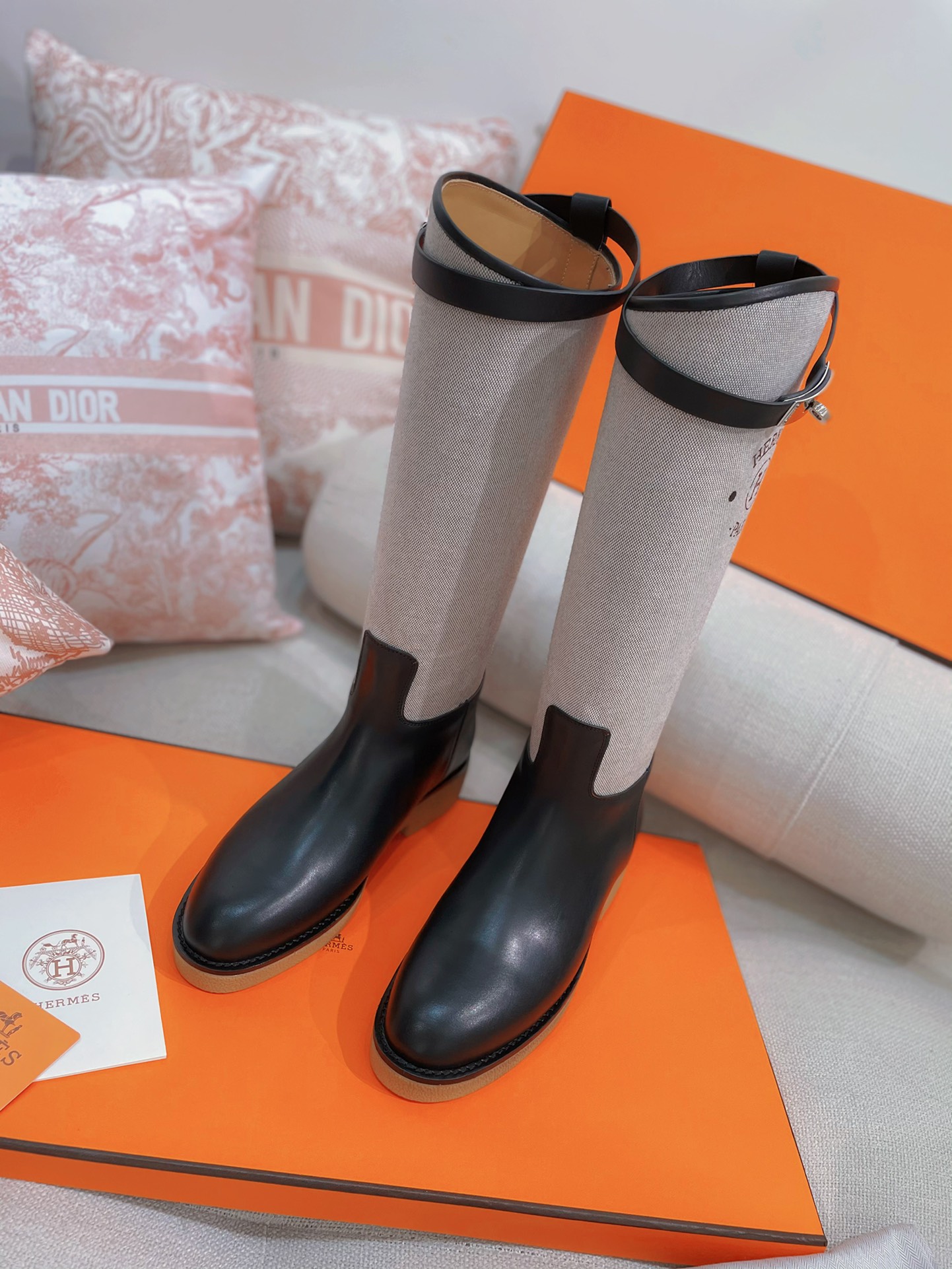 [TOP] HERMES Kelly Bottes Jumping - Black