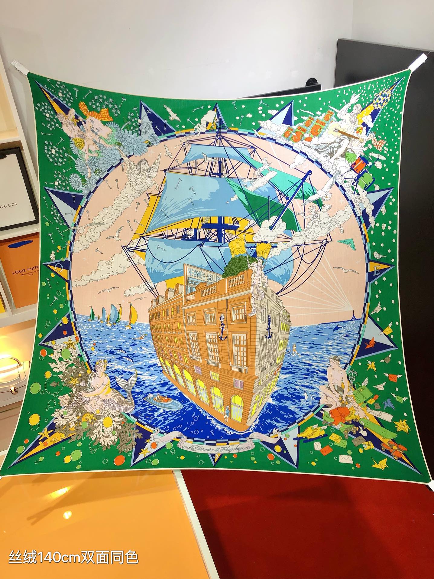 [TOP] HERMES Square Scarf 140 x 140 cm - 3 Colours