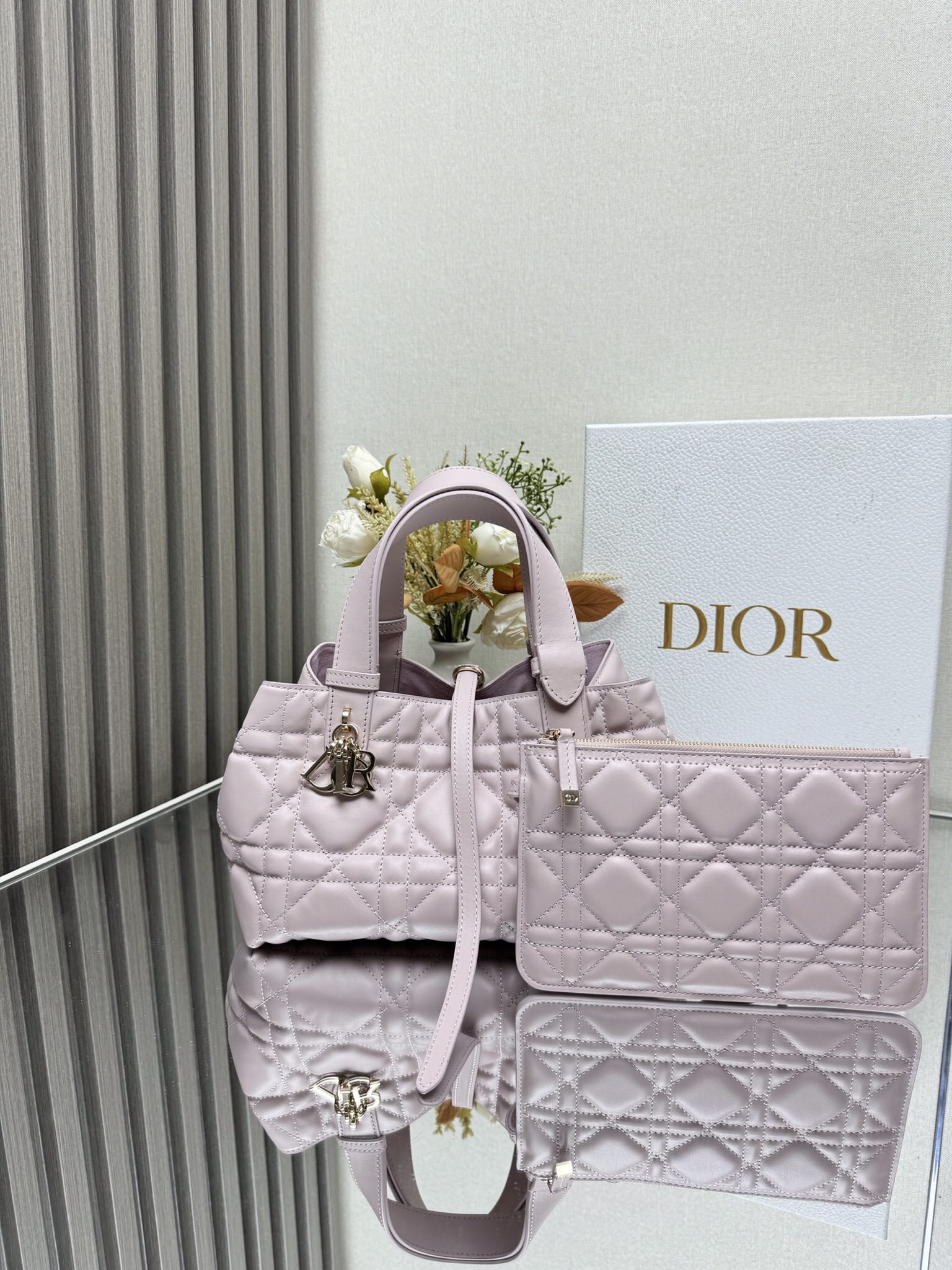 [TOP] Christian Dior Toujours Handbag 3 Sizes 23cm/28.5cm/37cm - Pink