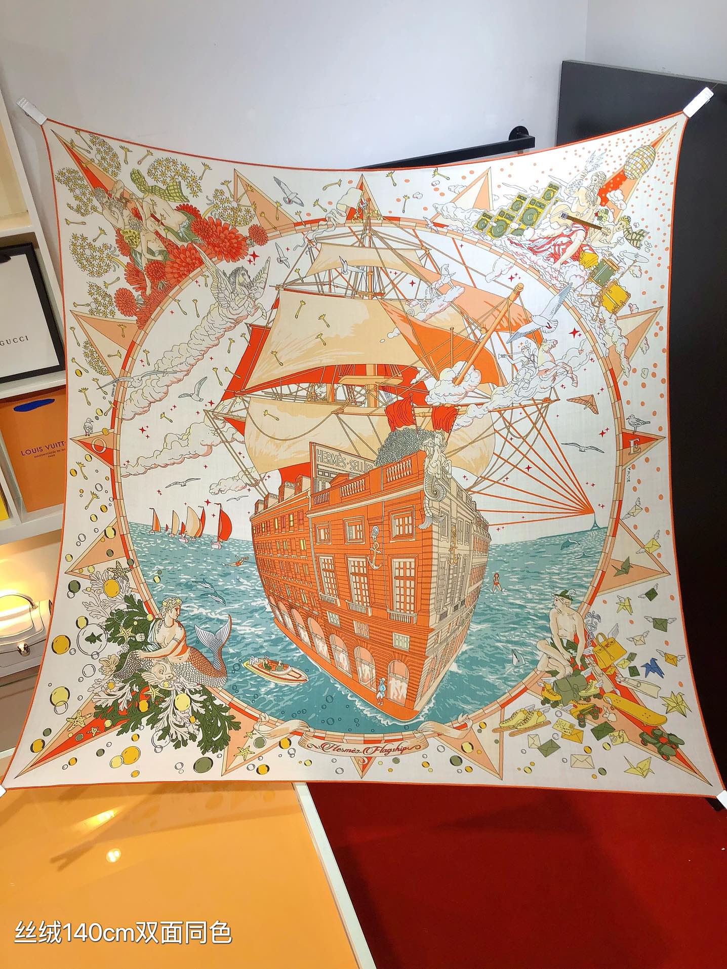 [TOP] HERMES Square Scarf 140 x 140 cm - 3 Colours