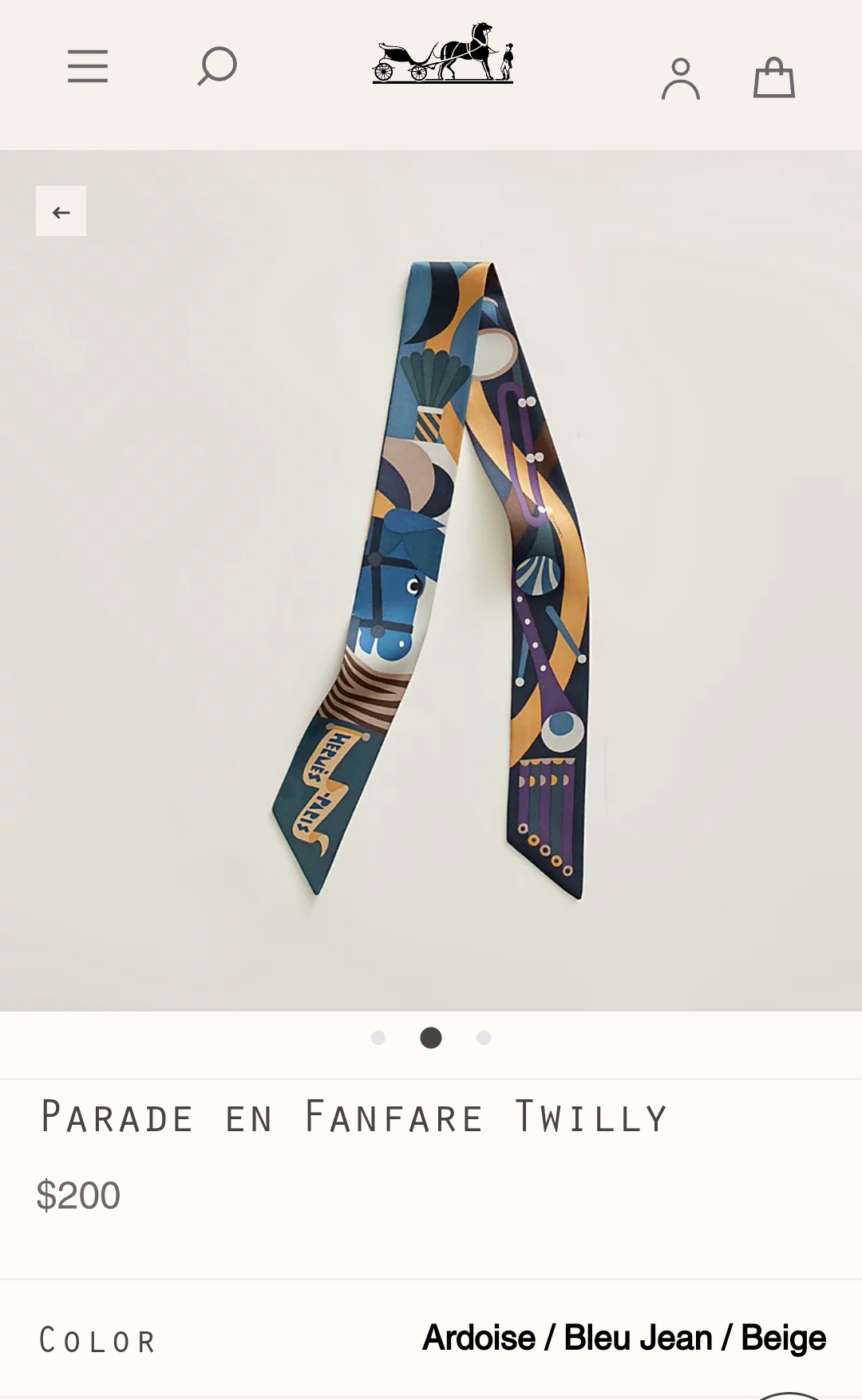 [TOP] HERMES Grand Parade Twilly Scarf 86 x 5 cm - 4 Colours
