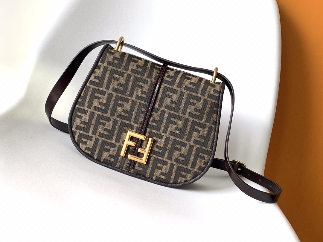 [TOP] FENDI C'Mon Bag 25-7-20cm  - Brown