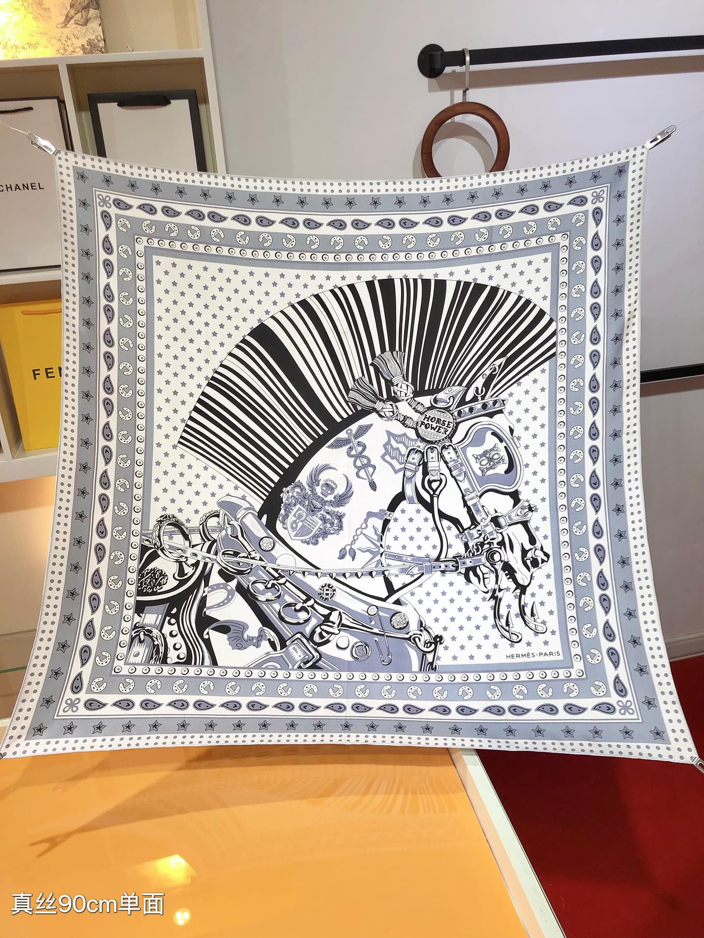 [TOP] HERMES Punk Horse Square Scarf 90 x 90 cm - 3 Colours