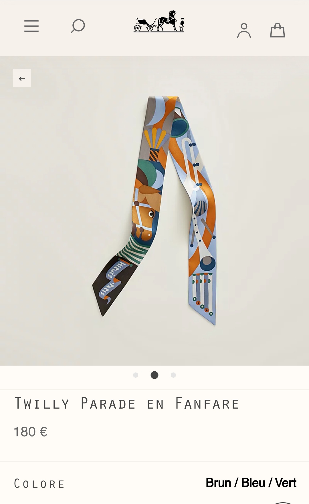 [TOP] HERMES Grand Parade Twilly Scarf 86 x 5 cm - 4 Colours