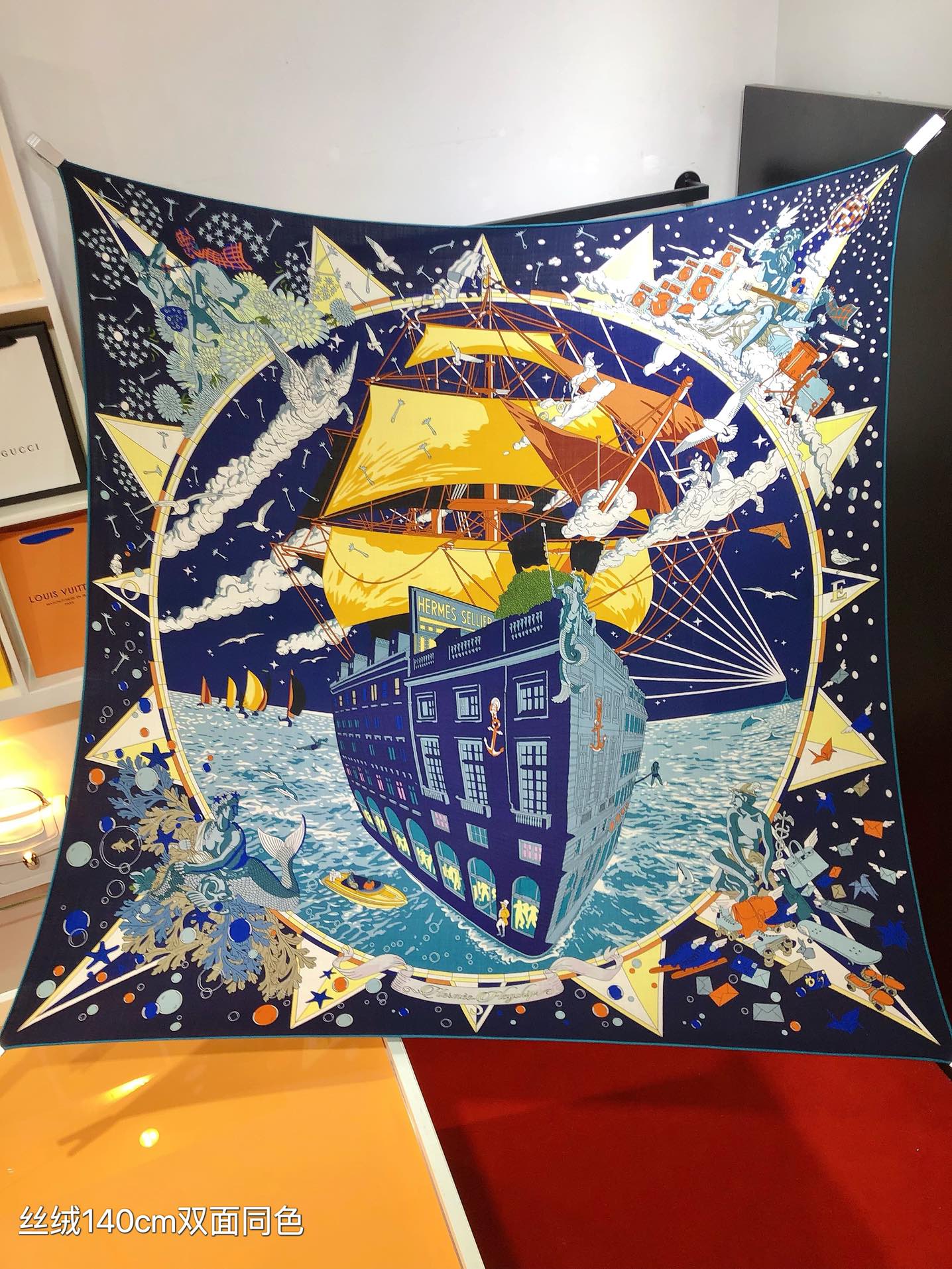 [TOP] HERMES Square Scarf 140 x 140 cm - 3 Colours