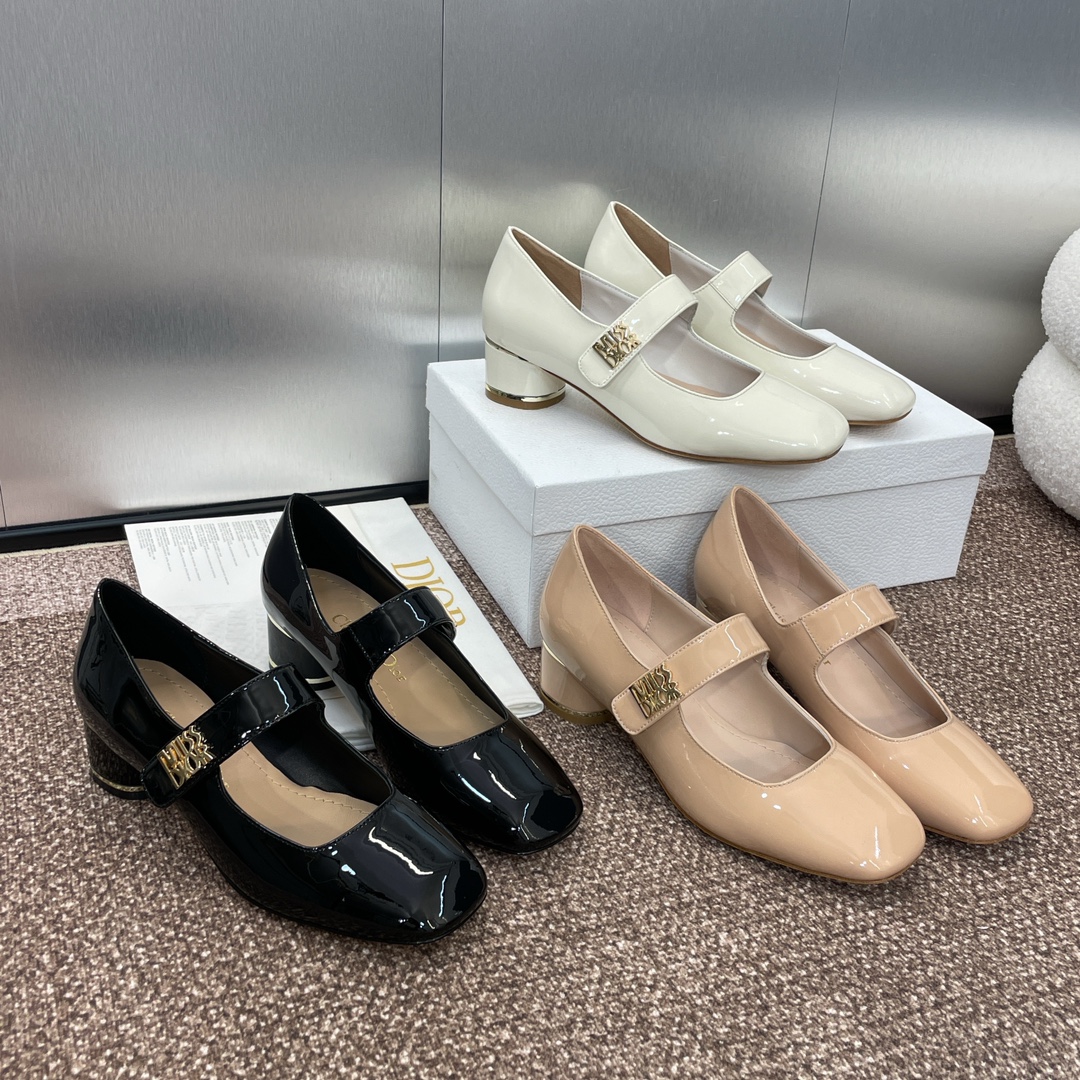 [TOP] Christian Dior MISS DIOR Chunky Heel Square Toe Mary Jane Shoes - 3 Color