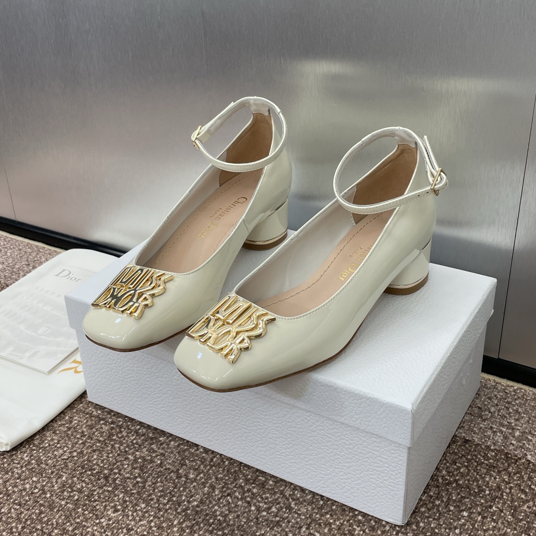 [TOP] Christian Dior MISS DIOR Chunky Heel Square Toe Mary Jane Shoes - 3 Color