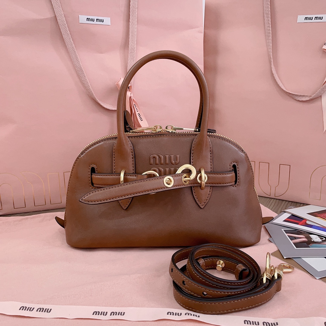 [TOP] Miu Miu Leather Handbag 28x16.5x10cm/33x11x17cm - 3 Colour