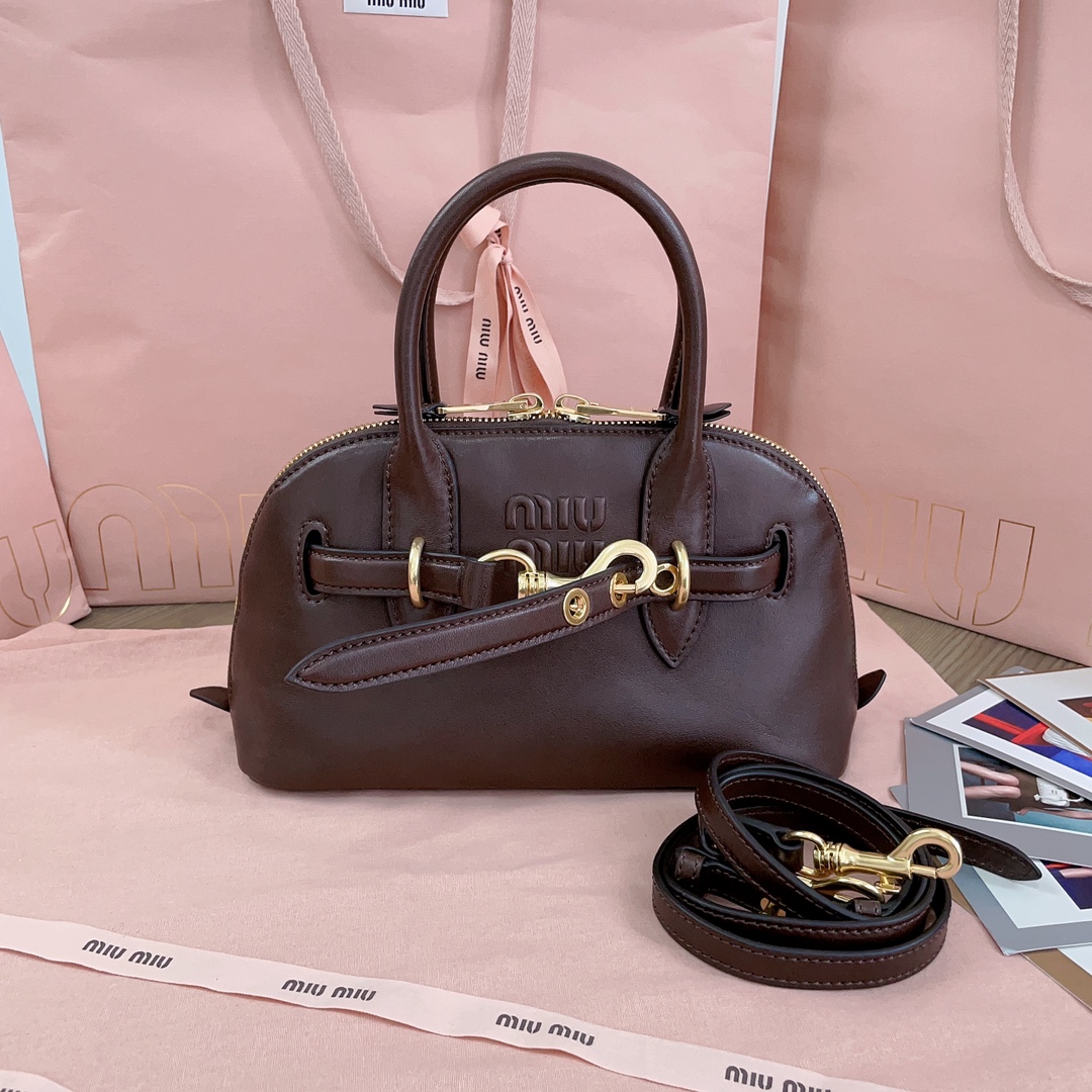 [TOP] Miu Miu Leather Handbag 28x16.5x10cm/33x11x17cm - 3 Colour