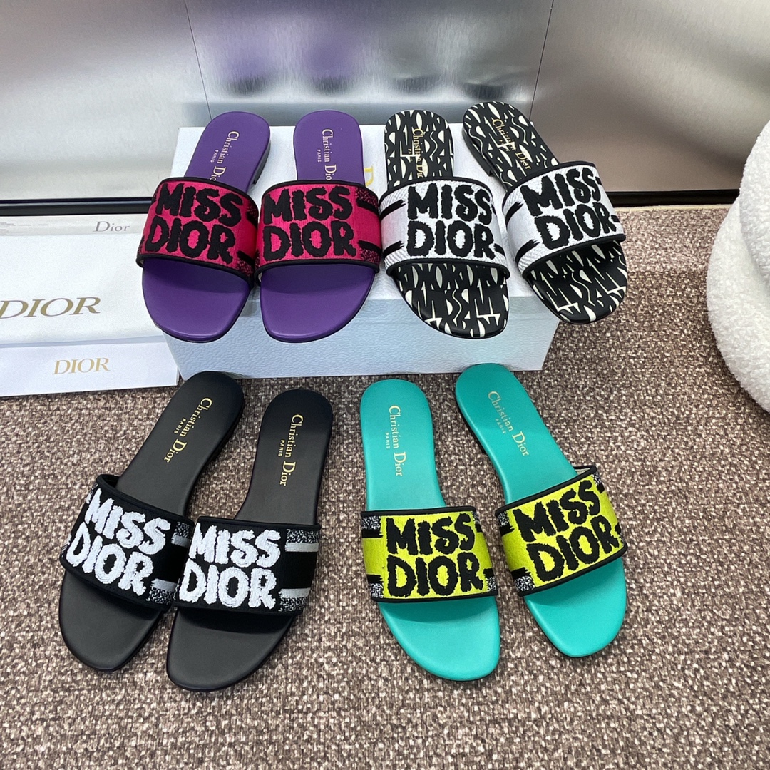 [TOP] Christian Dior MISS DIOR Flat Slippers - 4 Color