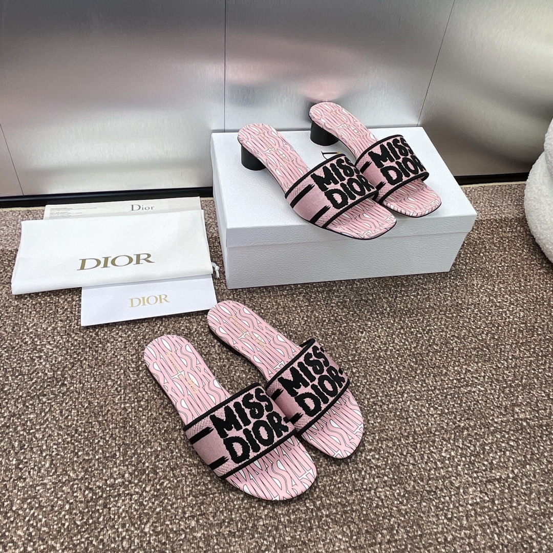 [TOP] Christian Dior MISS DIOR Flat/Low Heel Slippers - 3 Color