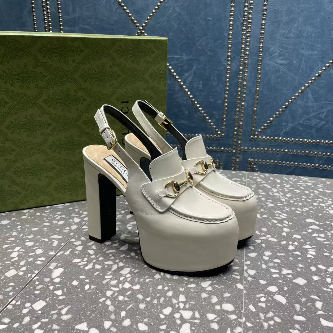 [TOP] GUCCI Women's  Horsebit Platform Loafer Slingback - 13 Colors