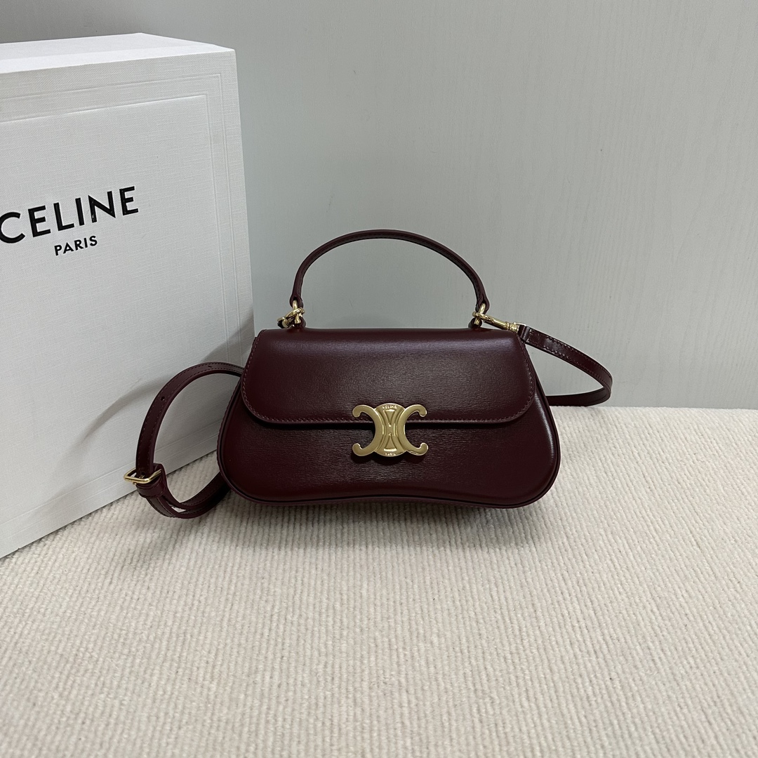 [TOP] CELINE Triomphe Bag Glossy Cow Leather Handbag 20*11.5*5cm - 3 Colour