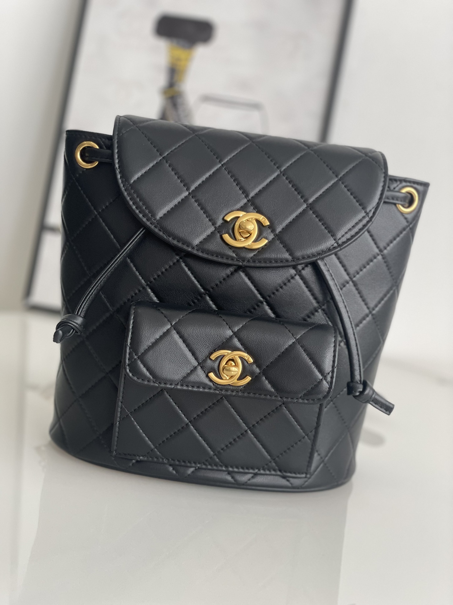 [TOP] CHANEL Vintage  Backpack 28×9×30cm -2 Colors