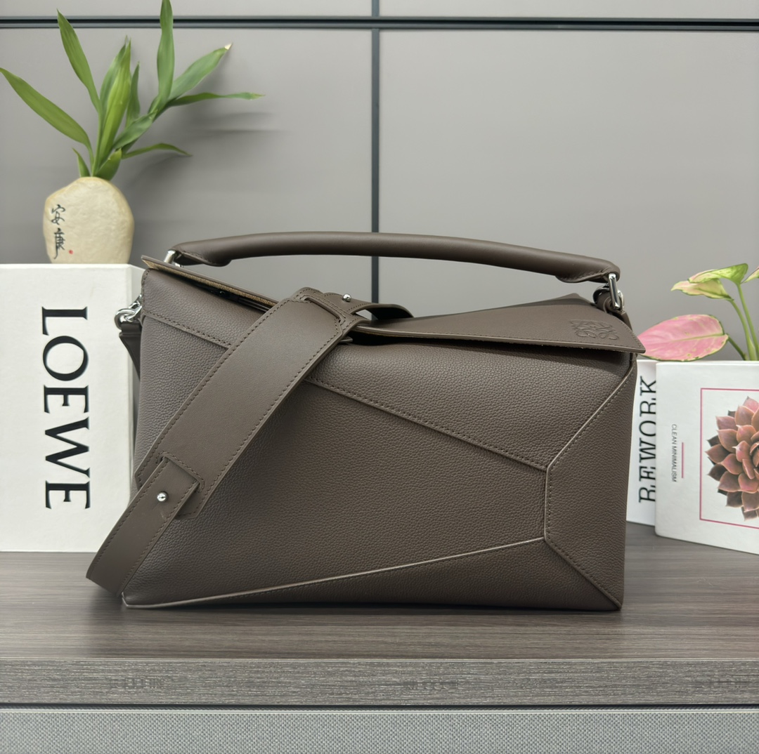 [TOP] LOEWE Puzzle Bag Cow Leather 33*14.7*21.5cm - Brown
