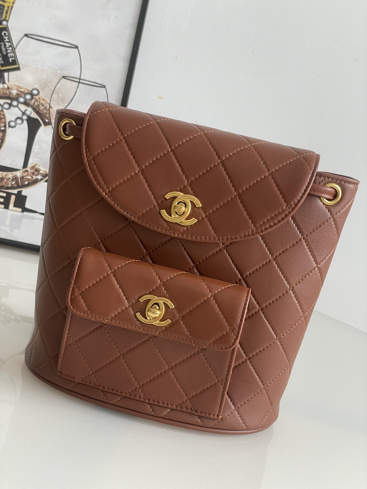 [TOP] CHANEL Vintage  Backpack 28×9×30cm -2 Colors