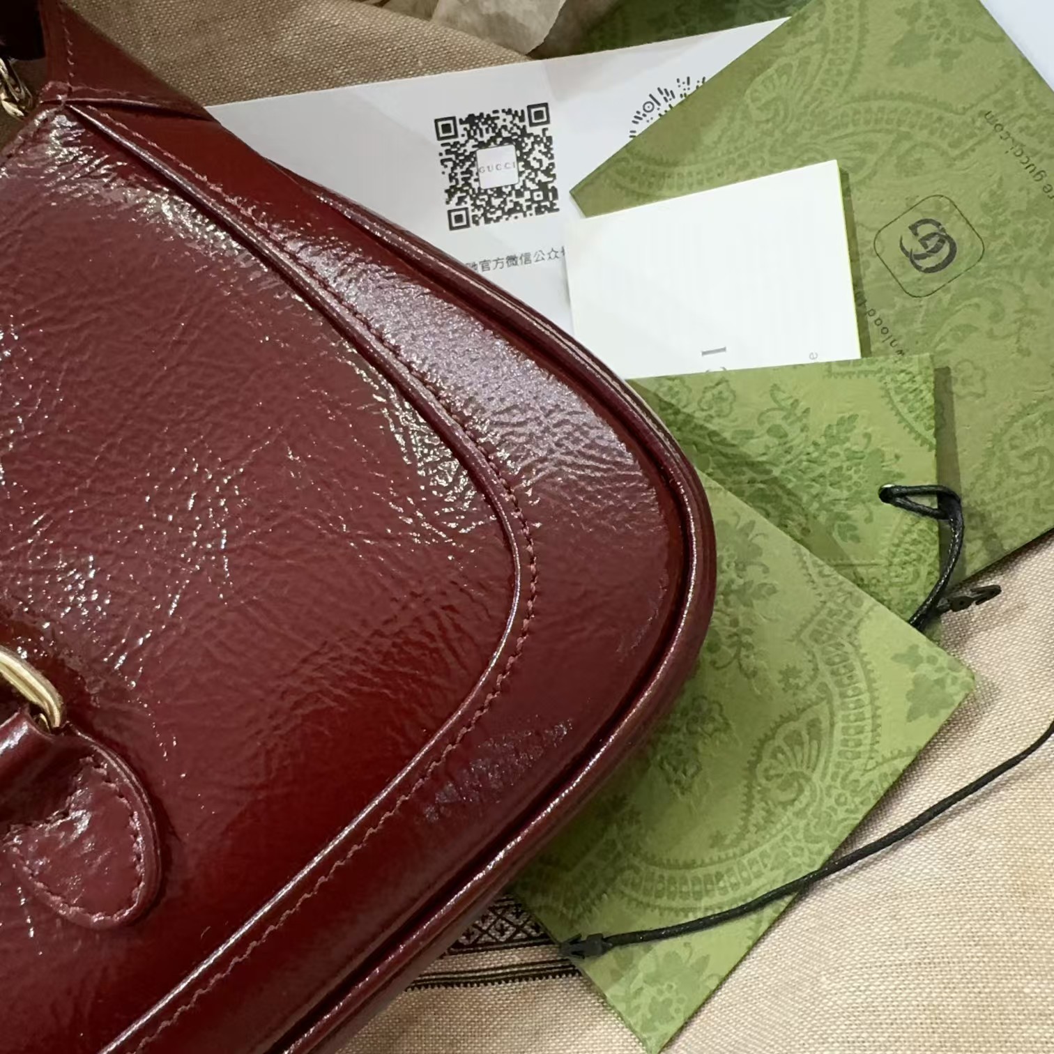 [TOP] GUCCI Jackie Notte Mini Shoulder Bag 19.5x18x3.5cm - Dark Red