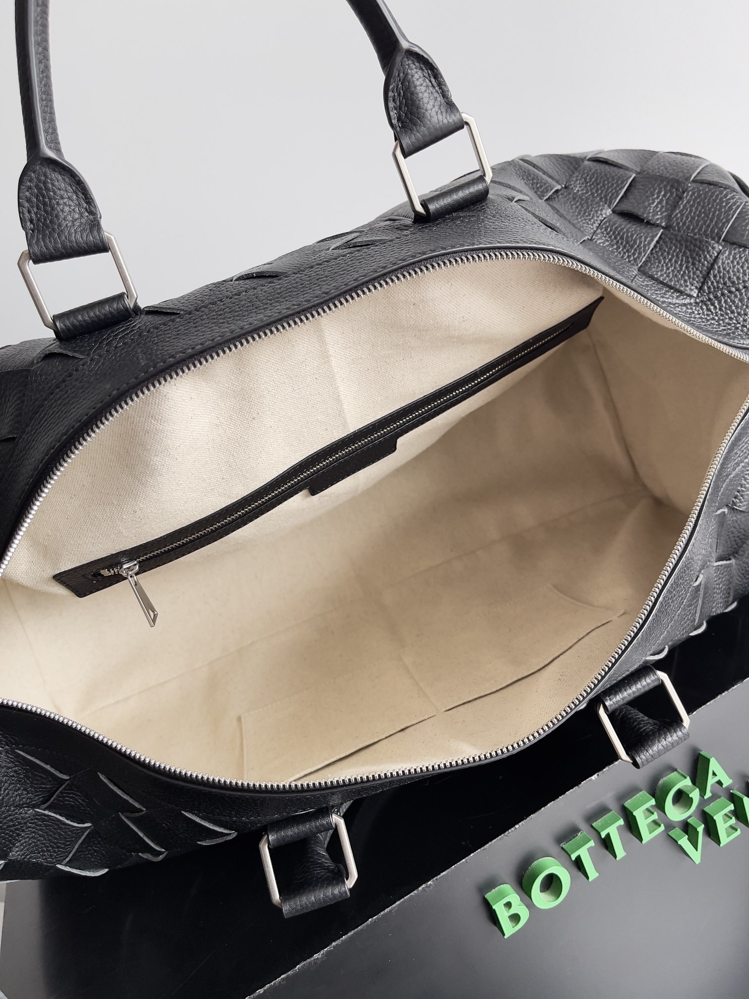 [TOP] Bottega Veneta BV Woven Large Travel Bag 50x27x24cm - Black