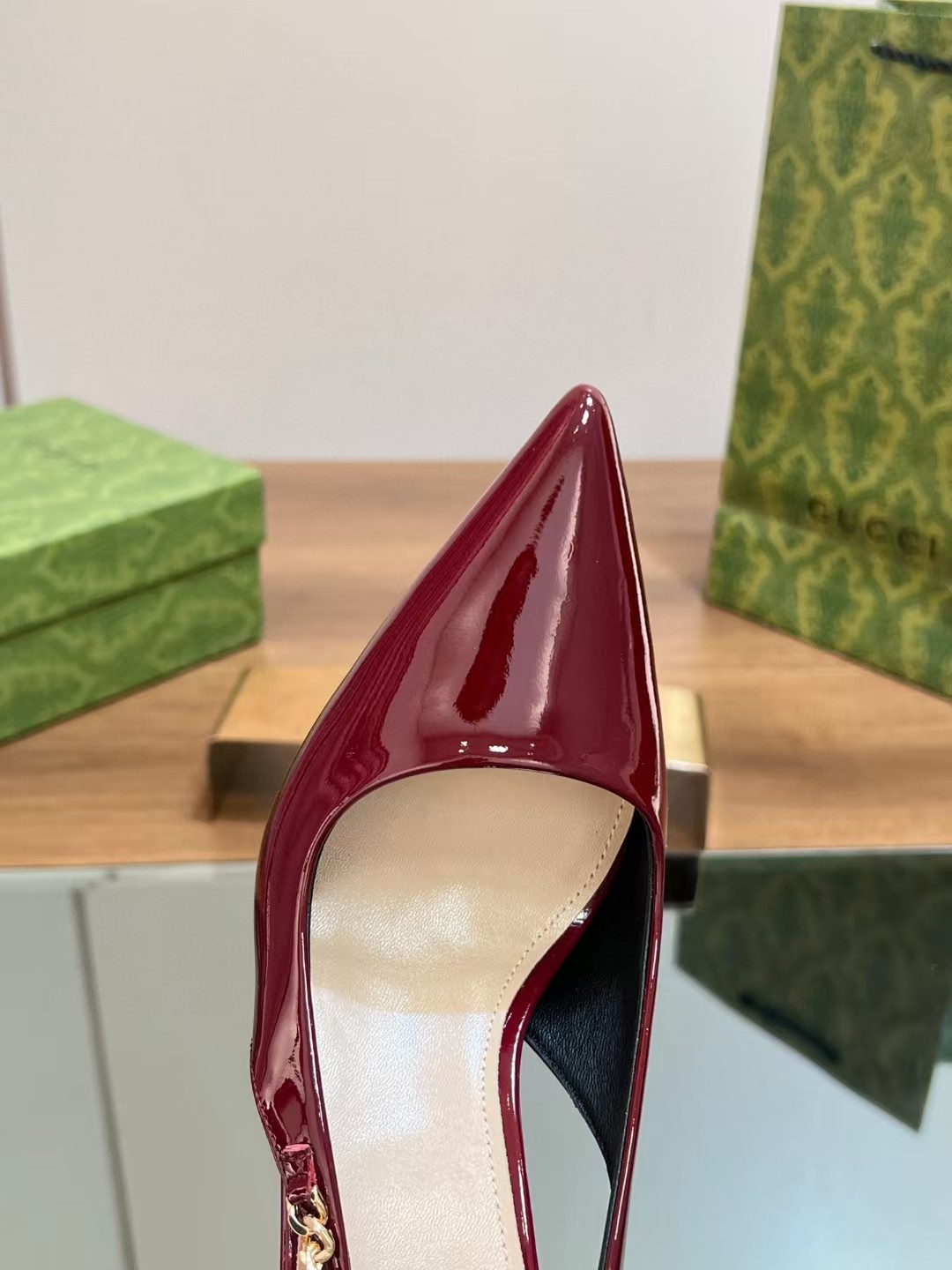 [TOP] GUCCI Women's 4.5cm/10cm High Heel Pumps - Red