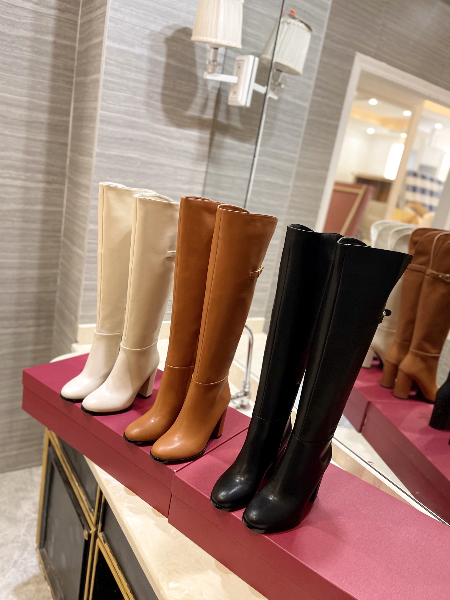 [TOP] VALENTINO 9.5cm High Heel Long Boots  - 3 Color