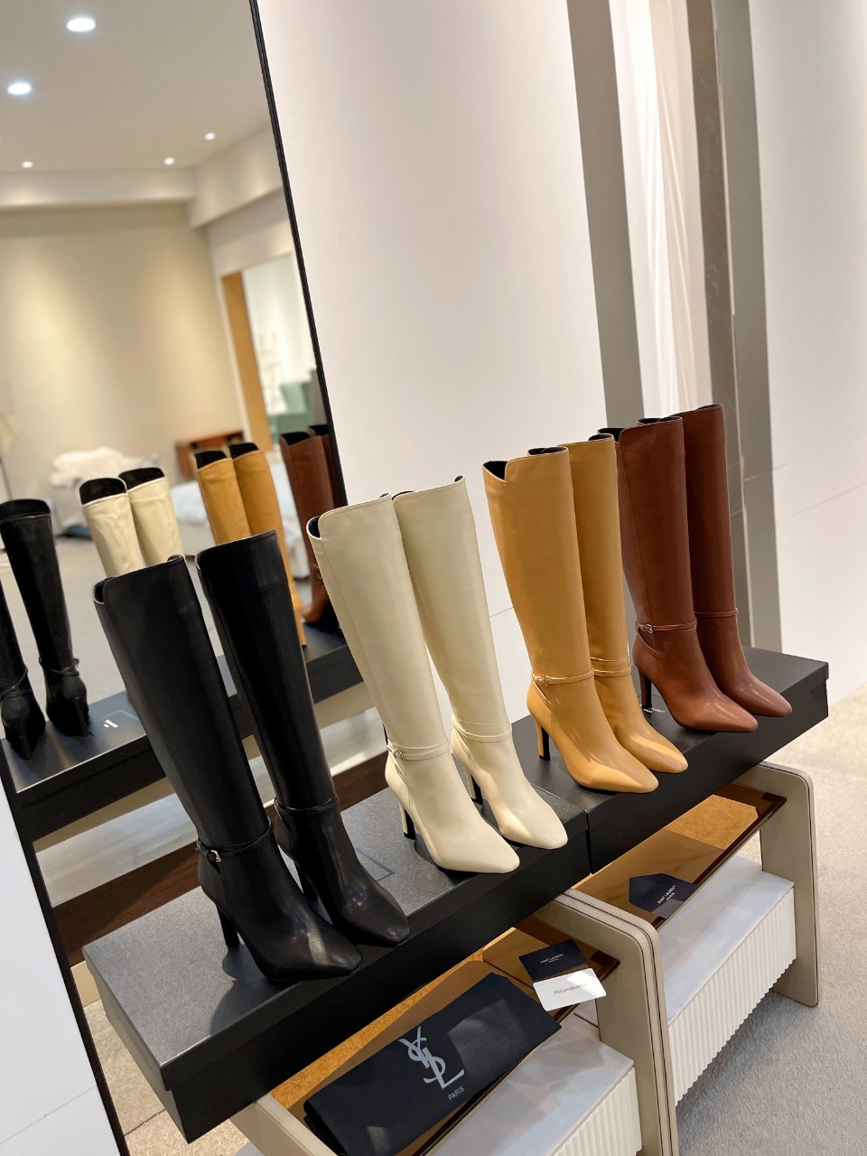 [TOP] Yves Saint Laurent YSL 10.5cm High Heel Calfskin Boots - 4 Colors